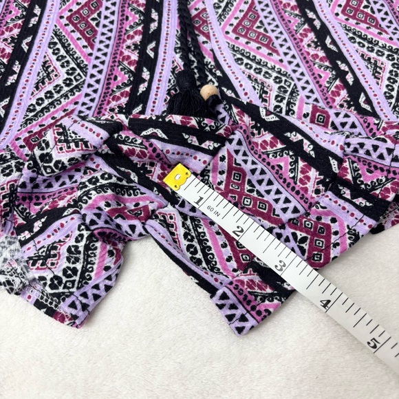 No Boundaries High Waist Patterned Shorts - Pink and‎ Black Ruffle hem Size L - Picture 9 of 14